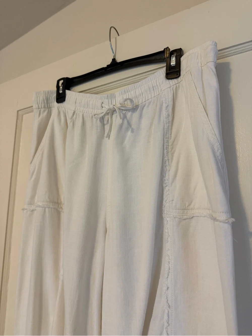 H&M White Drawstring Jogger Pants